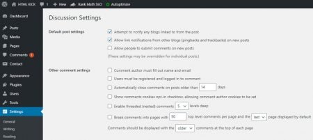 How to manage Discussion settings in WordPress