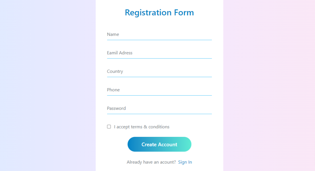 Tailwind CSS Responsive Form