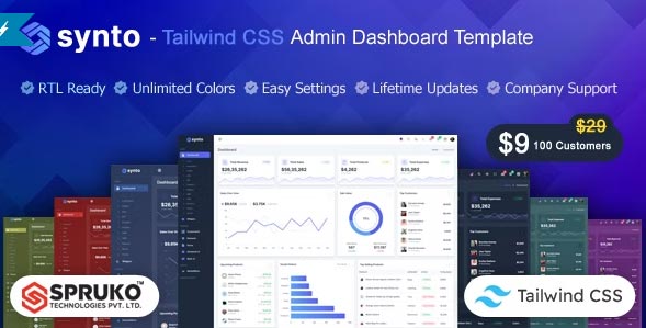 Synto – Tailwind CSS Admin Dashboard Template
